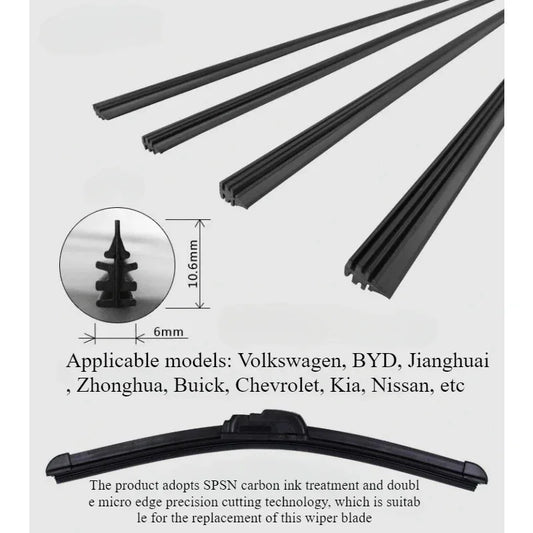 18inch 16inch Car Wiper Rubber Strip 28inch Rubber Integrated Boneless Wiper Blade 24inch 20inch Wiper Strip Replacement 2pcs