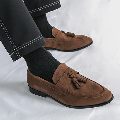Fashion Casual Business Shoes Men High Quality Office Social Leather Shoes Men Slip On Loafers Man Tassel Men's Dress Shoes