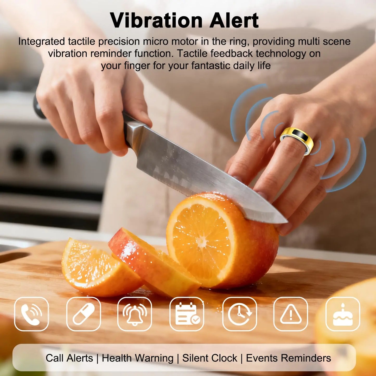 2026 Health Monitoring Smart Ring, Continuous Heart Rate Blood Oxygen Sleep Tracker, Silent Vibration Notification Smart Ring