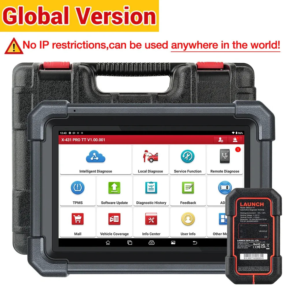 LAUNCH X431 PRO TT Car Diagnostic Tool OBD2 Scanner Full Systems ECU Coding Active Test VAG Guided DBScar VII ADAS Calibration