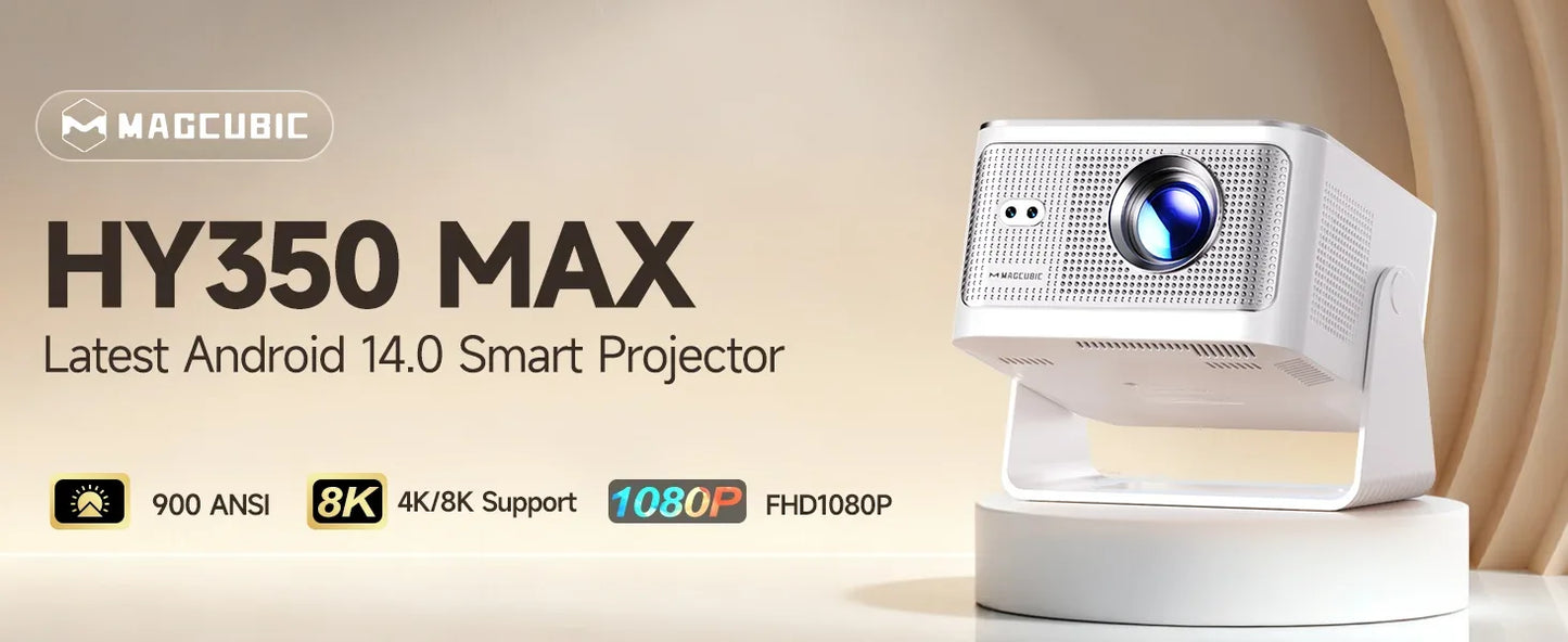 Magcubic HY300 Pro+ Android14 Projector 8000 Lumens 720P Outdoor Portable Movie Home with 5W Speaker WiFi6 BT5.4 Upgrated HY300
