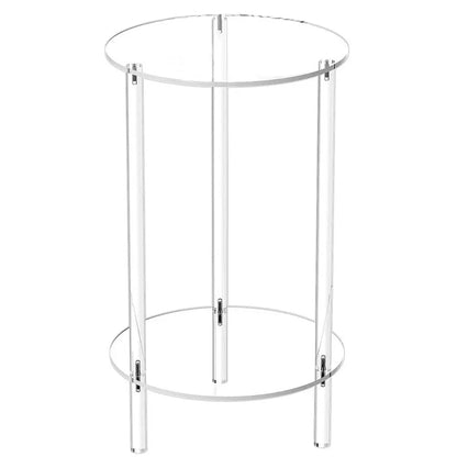 Table d'appoint ronde moderne en acrylique, idéale pour les petits espaces. Petite table d'appoint ronde transparente pour la décoration du salon et de la chambre.