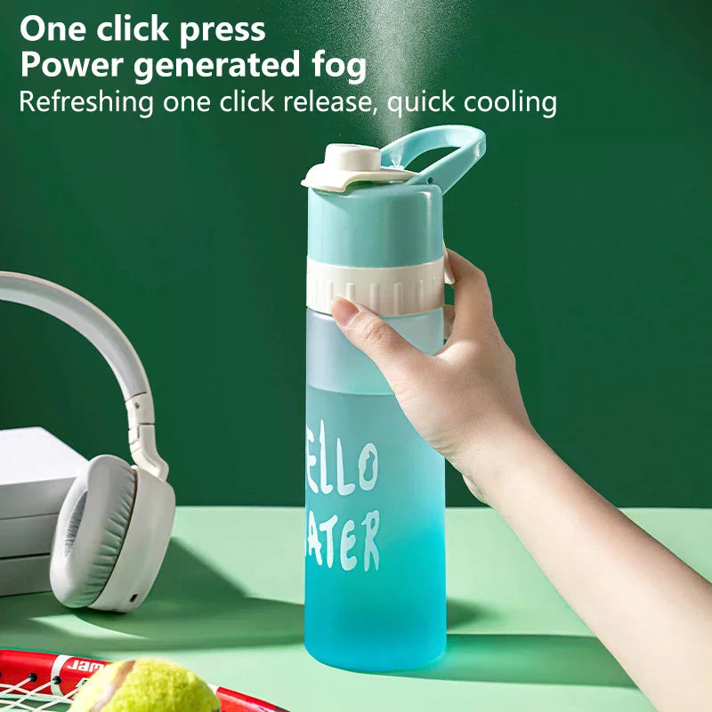 Hot Sale 650ml Spray Water Bottle Outdoor Sports Fitness Water Cup Large Capacity Portable Water Bottle Jet Water Spray Cup