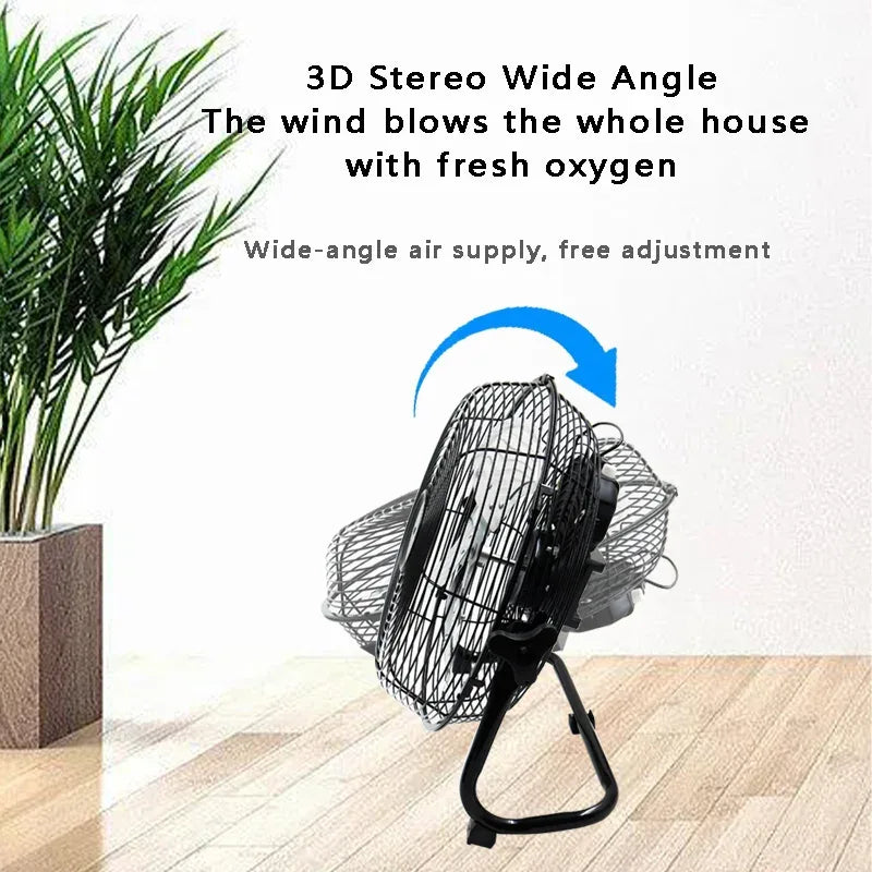 12 Inch Floor Electric Fan Household Commercial Industrial Floor Fan For Bosch For Makita For Milwaukee 18V 20V Li-ion Battery