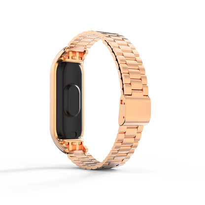 Metal Strap For Mi Band 6 5 4 3 Luxury Stainless Steel Bracelet Watchband For Xiaomi Miband Pink Gold Sliver Wristband With Tool