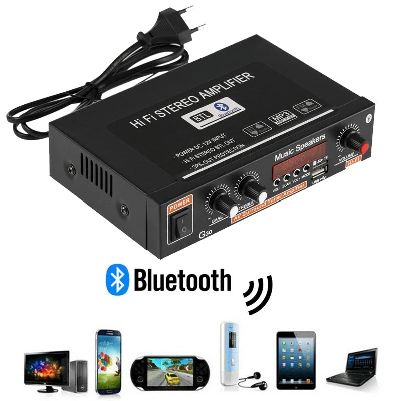 G919H 1000W Home Power Amplifiers Audio Bluetooth Amplificador Subwoofer Speakers Theater Audio Sound System FM USB 110V/220V