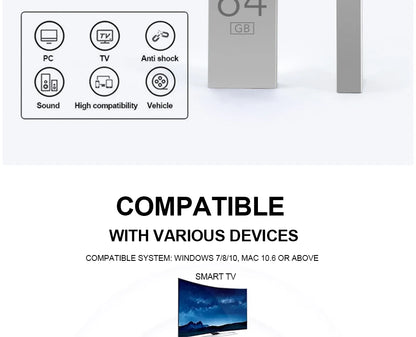 10PCS USB Flash Drive 3.0 Pendrive Stick 64GB Waterproof Memory USB Drive 128GB Hight Speed Pen Drives Flash USB Key Chain Gift