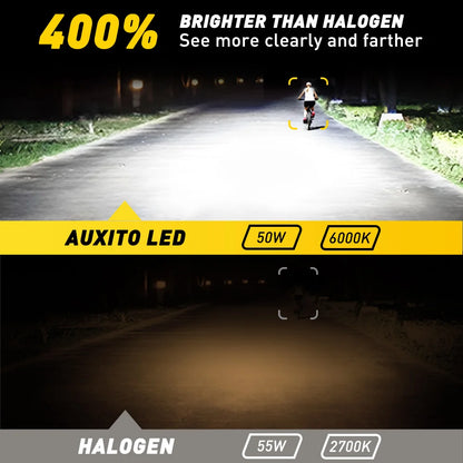 AUXITO 2Pcs H7 Car Headlights LED Lights For Car CSP Headlight Bulb 6500K White Day Running Automobile Lamp With Cooling Fans