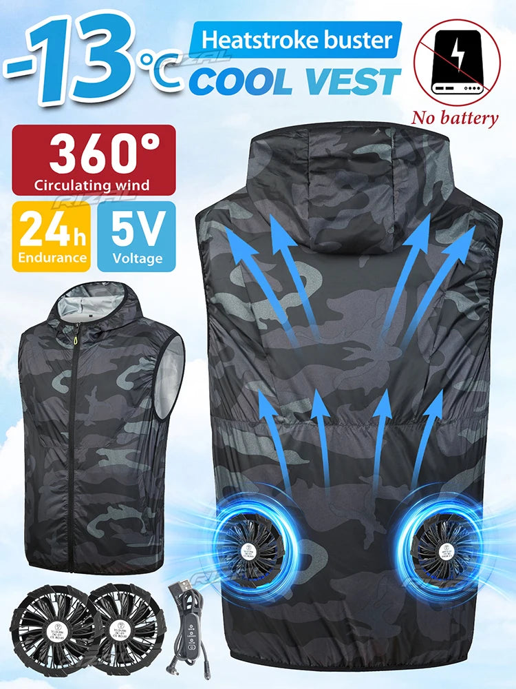 2026 Must-have Fan Vest Wearable Cooling vest Air-conditioned Clothes Breathable for Daily Commute Hiking Fishing Camping