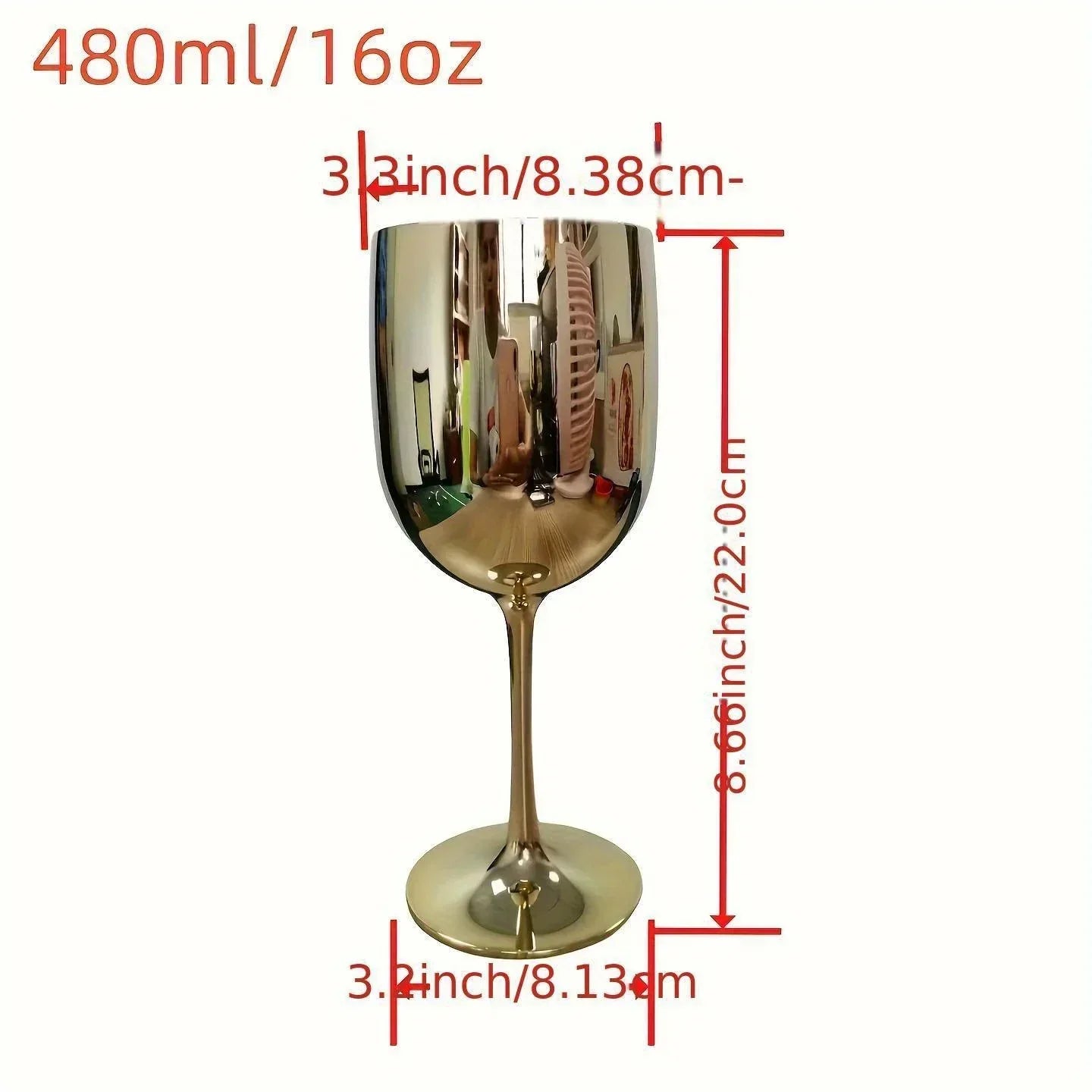4pcs 480ml Plating Electroplated Shiny 16Oz Plastic Red Wine Glasses Plastic Champagne Flutes Cup Goblet For Party Wedding
