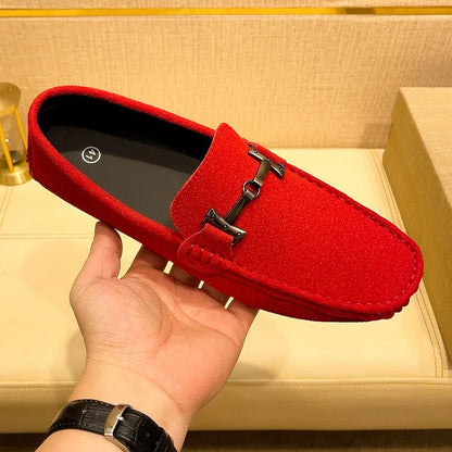 MAEDEF Suede Men Casual Shoes Lazy Shoes Male Breathable Slip-on Mens Driving Flat Shoes Comfortable Boat Shoe Loafers Moccasins