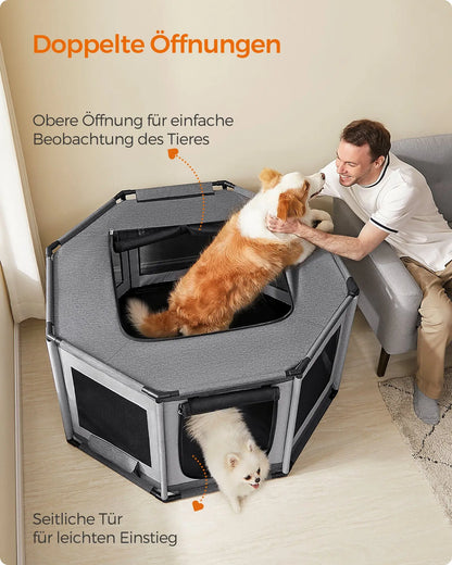 FEANDREA animal transport box, M/L puppy spout, robust construction with side bag