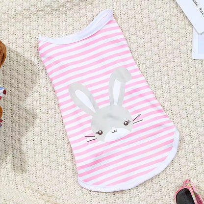 Cute Summer Pet Dog Cooling Vest Cartoon Soft Clothing Summer Casual Shirts Small Medium Large Dogs Puppy French Bulldog Clothes