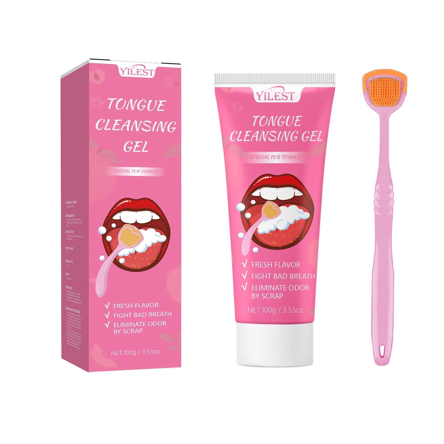 Tongue Scraper Tongue Coating Cleaning Gel Health Scraping Artifact Mint Flavor Fresh Breath To Remove Oral Odor Hygiene 100g