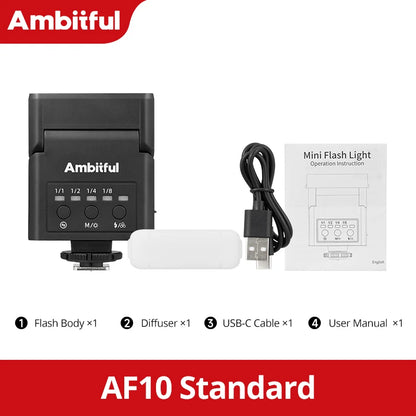 AMBITFUL AF10 Mini Camera Flash Speedlite On-top Flashlight For Sony Canon PENTAX Nikon FUJIFILM OLYMPUS