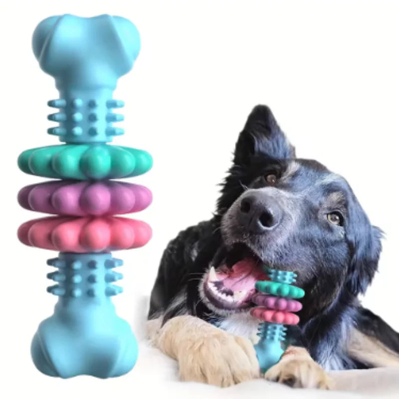 Dog Teething Toy Chew Stick Bite Resistant Fun Leak Proof Food Toy Pet Teether Cleaner Stick