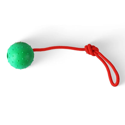 Rubber Ball with Rope Pet Teeth Indestructible Bite Toy Funny Puppy Training Solid Balls Pets Dog Chew Molar Interactive Toys