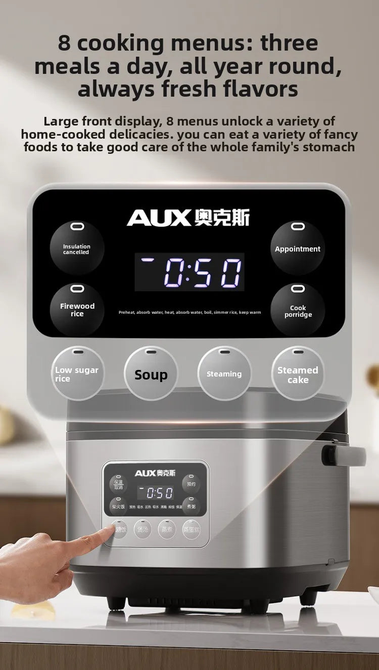 Low sugar rice cooker rice soup separation steaming 2-3L uncoated stainless steel rice cooker timer reservation