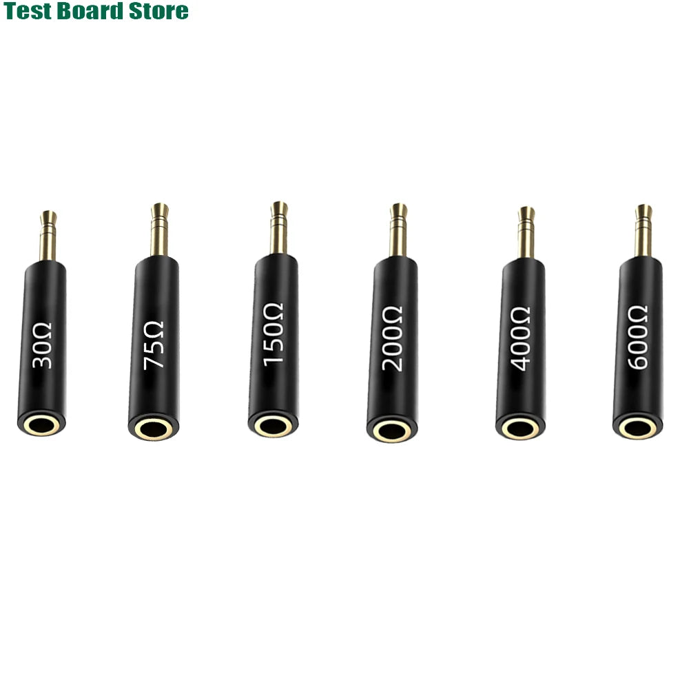 1PCS Conductor Earphone Impedance Plug 30 75 150 200 400 600 Ohm Noise Cancelling Adapter Resistance Reduce Noise Filter Plug