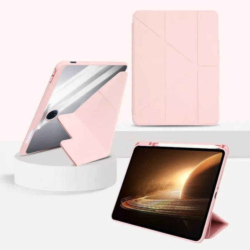 New Case For OnePlus Pad 2 12.1 Pro 12.1 Pad 11.61 GO 11.35 Y-Folding Acrylic Anti-bending Cover With Buckle Tower