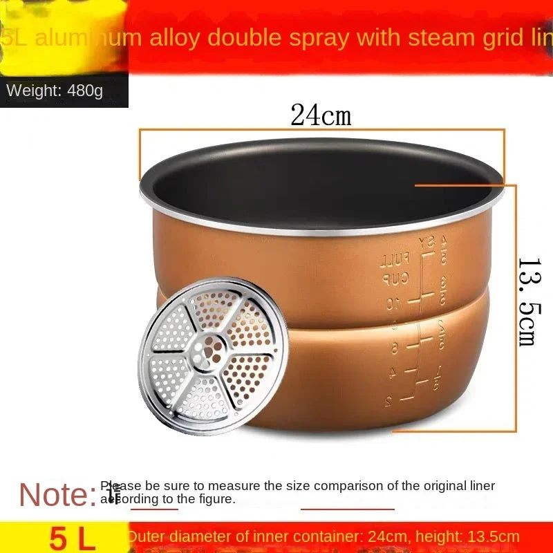 Electric pressure cooker liner multicooker bowl 4L 5L 6L liter non-stick pan double spray thickening