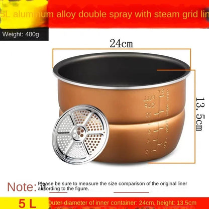 Electric pressure cooker liner multicooker bowl 4L 5L 6L liter non-stick pan double spray thickening