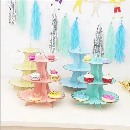 Cake Rack Stand 3 Layer Afternoon Tea Wedding Banquet Plates Party Utensils Birthday Party Christmas Party Cake Tools Display De