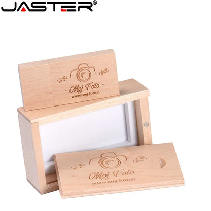 JASTER Wooden USB Flash Drive Red Wood Pendrive 64GB 16GB 32GB 4GB 8GB Creativo U Disk Memory Stick Wedding Gift Custom Logo