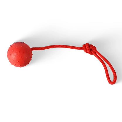Rubber Ball with Rope Pet Teeth Indestructible Bite Toy Funny Puppy Training Solid Balls Pets Dog Chew Molar Interactive Toys