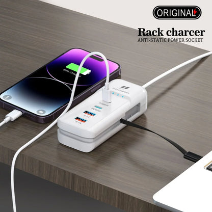 66W Muti Ports USB Type C Charger Socket EU/US/UK Fast Charging Plug Wall Adapter For Xiaomi Samsung Xiaomi Charger Power Strip
