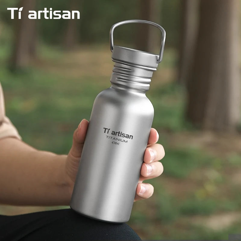 Tiartisan PureTitanium Sports Bottle Outdoor Ultralight Portable Cycling Water Bottle Reusable Drinking Bottle