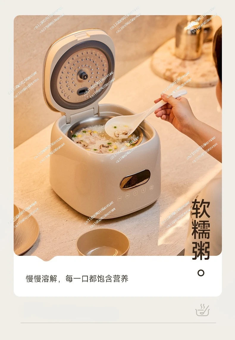 Rice cooker stainless steel 0 coated 3-4 people mini household rice soup separation 2-3 people rice cooker