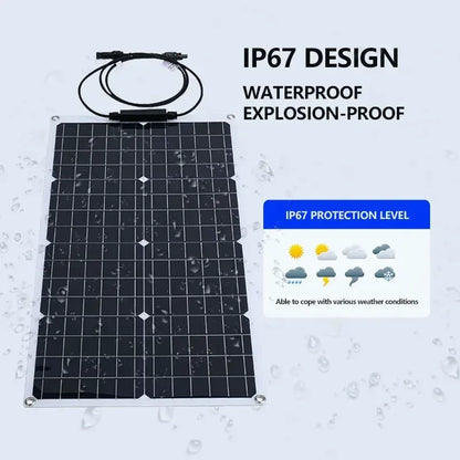 110V220V 6000W Flexible Solar Panel System Kit  12V Battery Charger Controller  Inverter Complete For Home Outdoor Capming