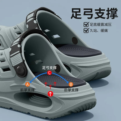 Cave Shoes for Men's Summer New Style, Non Slip and Non Tiring, Foot Arch Support, Outdoor Cool Slippers for Men Mens Shoes