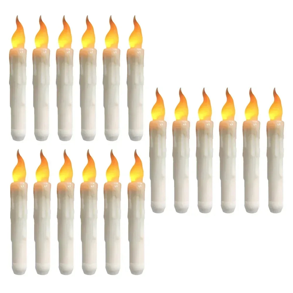 Floating LED Candles with Magic Wand Remote Control Flameless Remote Taper Electronic Candle Christmas Party Decor Candle Lights