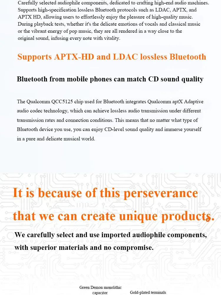 HiFi Lossless Bluetooth Decoder Audio Receiver QCC5125 Dual 9038Q2M DAC 24BIT 96KHz Lossless Decoding External USB Sound Card