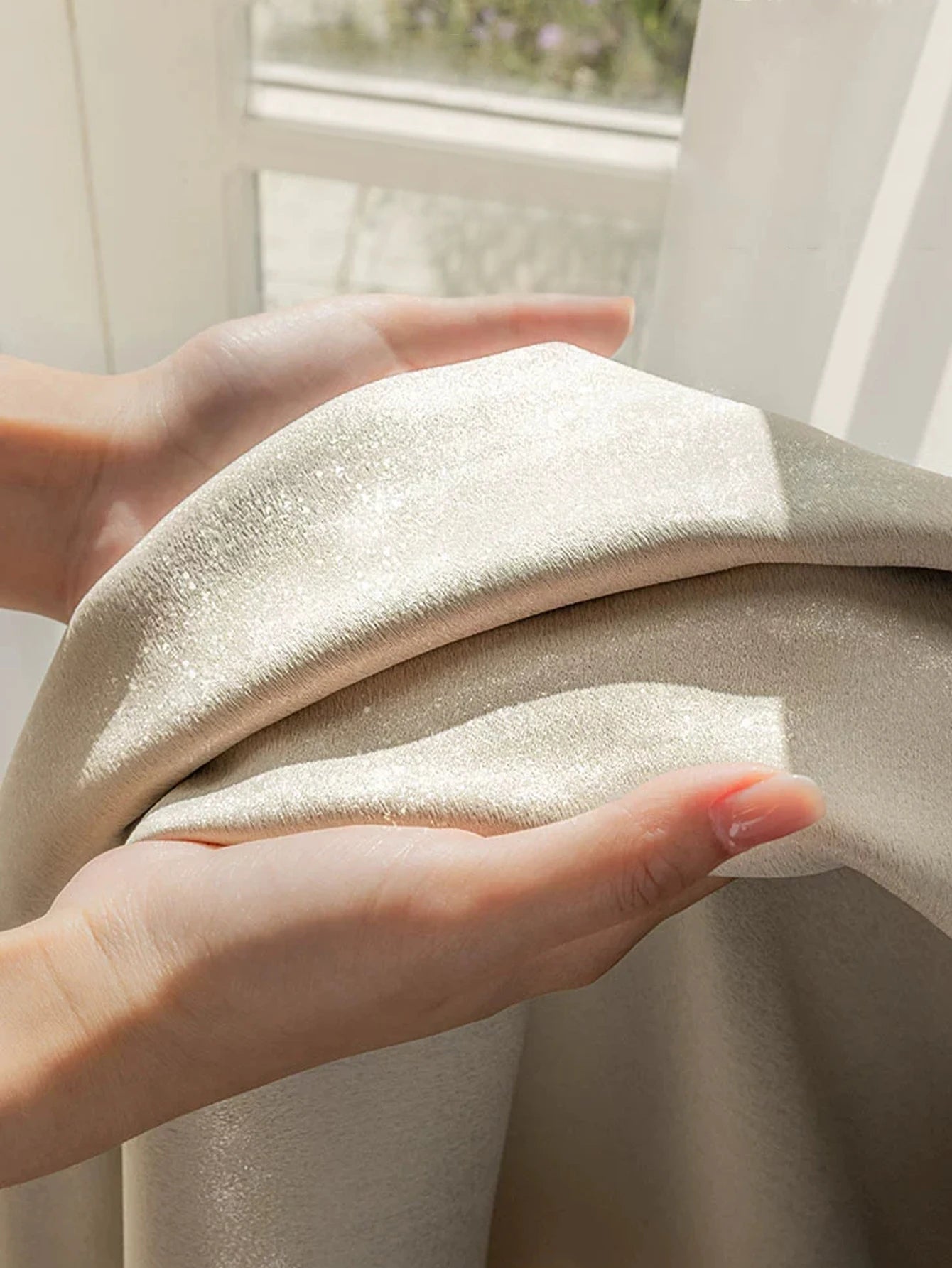 1PC Modern Simple Pure Pigment Color Beige High Blackout Curtain Living Room Study Available