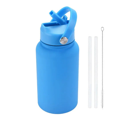 PuraCool Personalised Water Bottle 650ml/22oz Insulated Thermos Customised Tumbler Flask with Straw