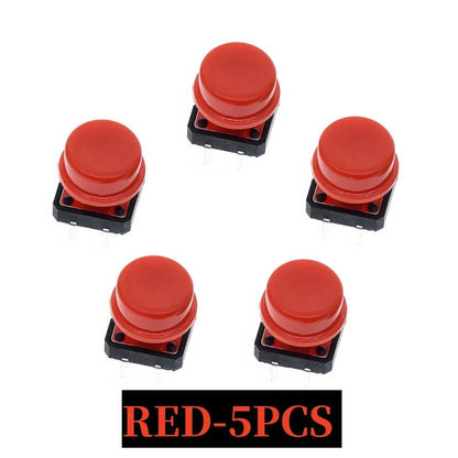 5PCS Tactile Push Button Switch Momentary 12*12*7.3MM Micro switch button + 5PCS Tact Cap(5 colors) for Arduino Switch