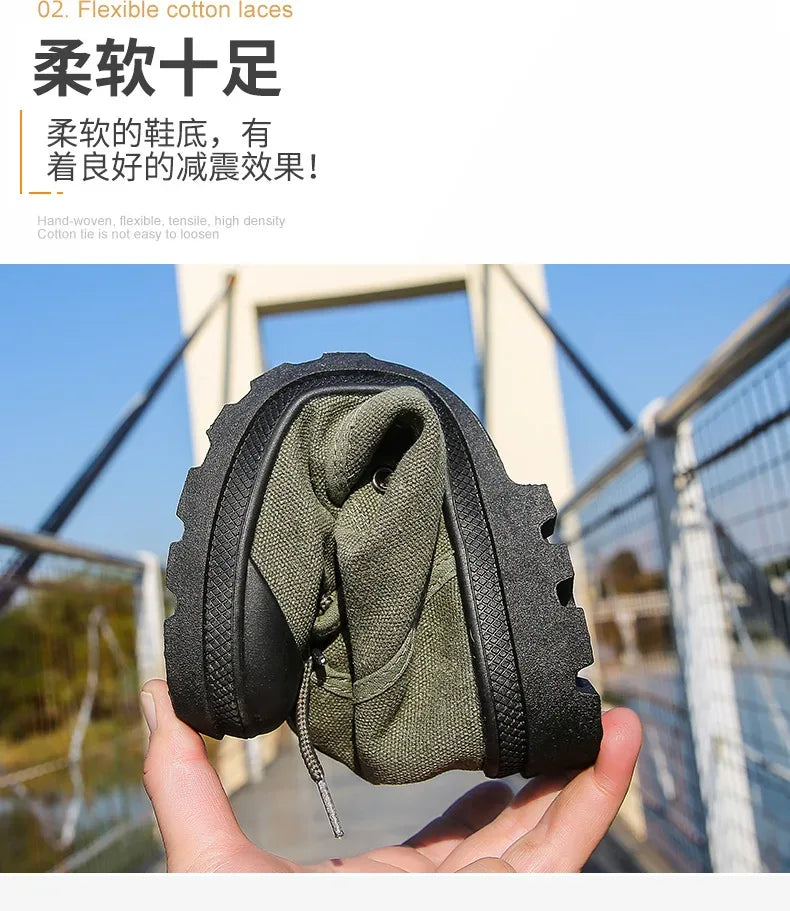 2024 Men's Fashion Canvas Shoes Spring and Autumn Outdoor Shoes Thick-soled High-top Shoes Cuff Shoes Fashion Sports Shoes