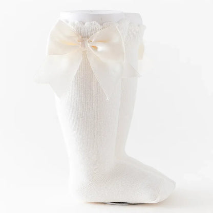 Winter Autumn Kids Knee High Socks Baby Girls Cotton Socks Big Bow Soft Toddlers Princess Children Long Socken For 0-5Years