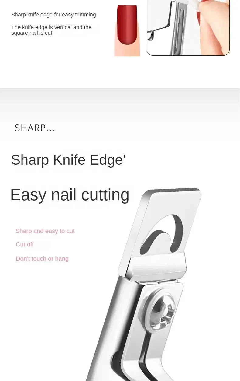 Professional U-Shaped False Nail Cutter, Straight Edge Fake Nail Tip Clipper, Manicure Pliers Nail Capsule Guillotine Tool