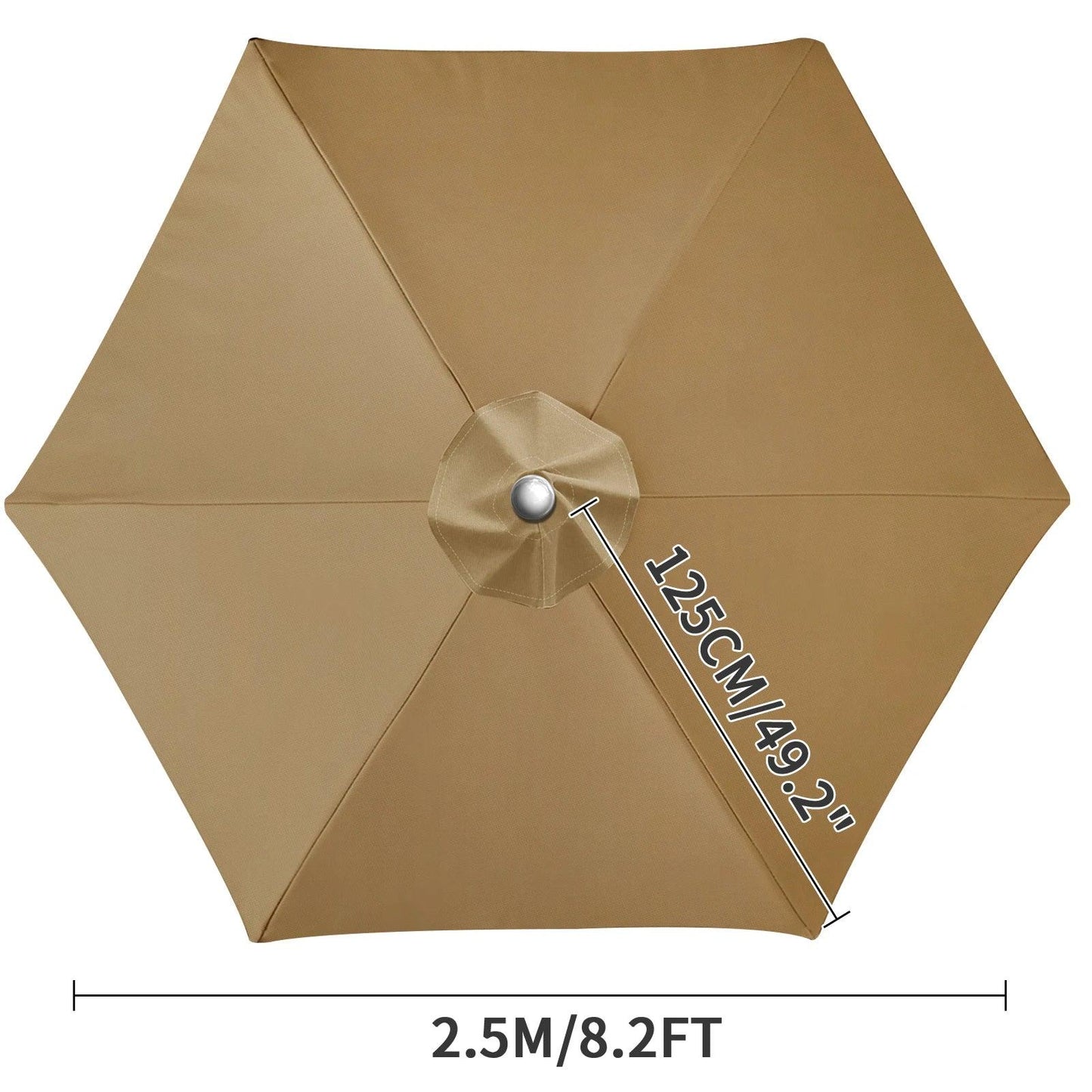 Waterproof Replacement Umbrella Cloth 2/3M Patio Parasol Cover UV-Anti Canopy Cover Replacement Parasol Cover for Balcony Garden