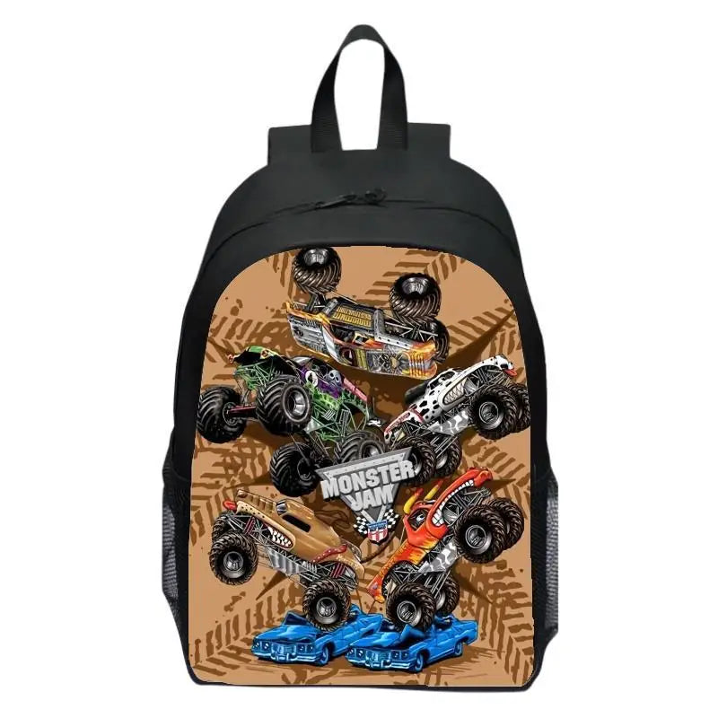Monster Jam Truck Children's Backpack Primary School Backpack Kindergarten Backpack Male and Female Students