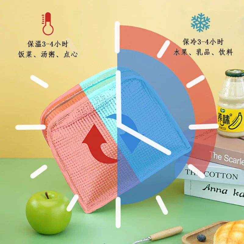 Fancy corduroy lunch bag Student office lunch box Thermal insulation bag Waterproof portable portable cute meal bag ice bagA-DH