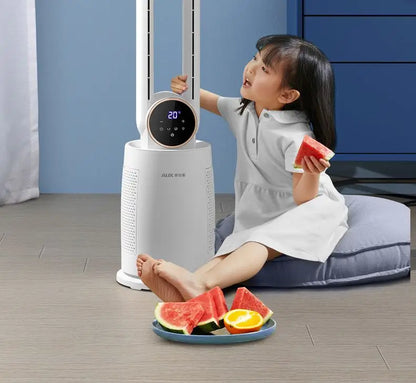 Bladeless Tower Fan with Remote Control 120° Oscillating Air Purifier for Baby Room/Dorm Quiet Floor Fan with Sterilization