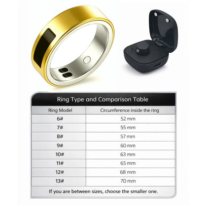 2026 Health Monitoring Smart Ring, Continuous Heart Rate Blood Oxygen Sleep Tracker, Silent Vibration Notification Smart Ring