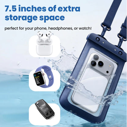 IPX8 Waterproof Phone Pouch 7.5" Universal Dry Bag Underwater Touch Screen Phone Casefor Swimming Rafting Beach