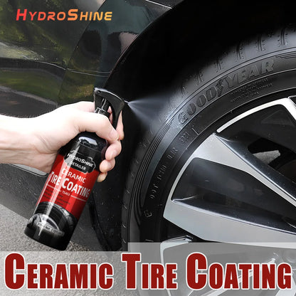Hydroshine Ceramic Tire Coating Shine Spray Tyre Gloss Plastic Rubber Wheel Restorer  Long Lasting Hydrophobic Cleaner Seal Wax