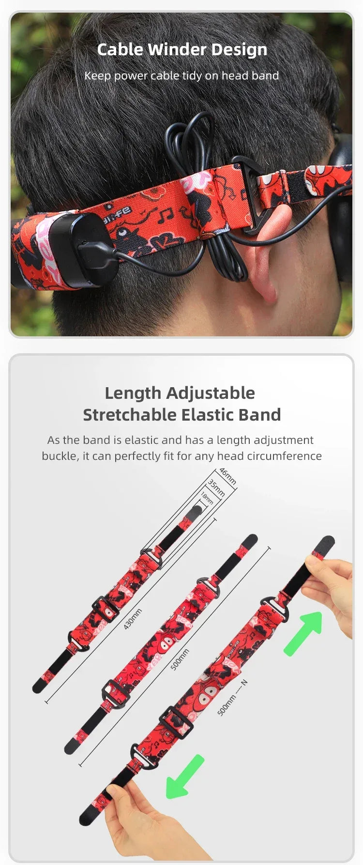 Colorful Headband Soft Elastic Head Strap Adjustable for DJI Avata Goggles 2/FPV Goggles V2 Glasses Accessories